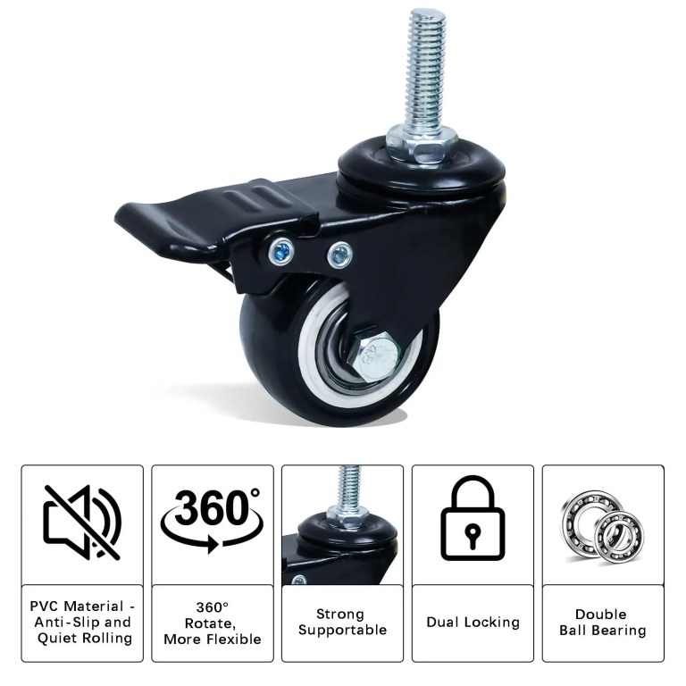 Industrial Sewing Machine Swivel Castors Locking Wheels - Murthy Sewing Machines in Chennai
